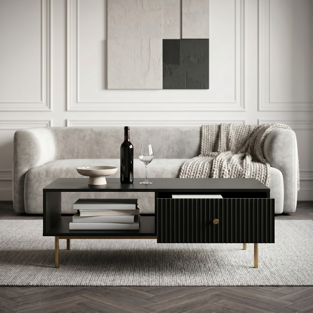 Devon Rectangular Coffee Table with Drawers - 4 Colours