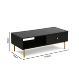 Devon – Rectangular Coffee Table with Drawers – White, Black, Grey, or Sage Green