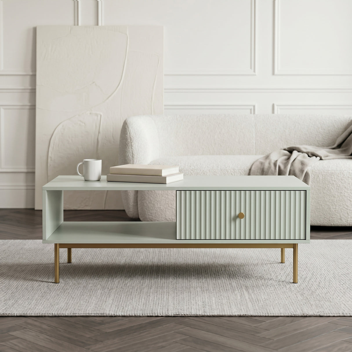 Devon Rectangular Coffee Table with Drawers - 4 Colours