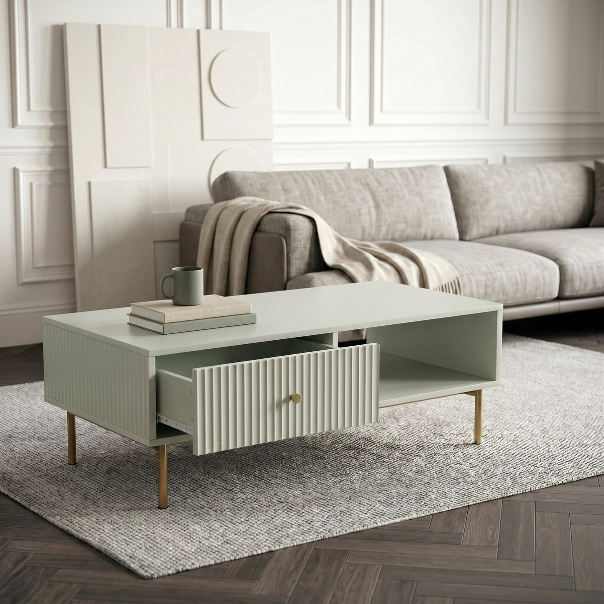Devon Rectangular Coffee Table with Drawers - 4 Colours