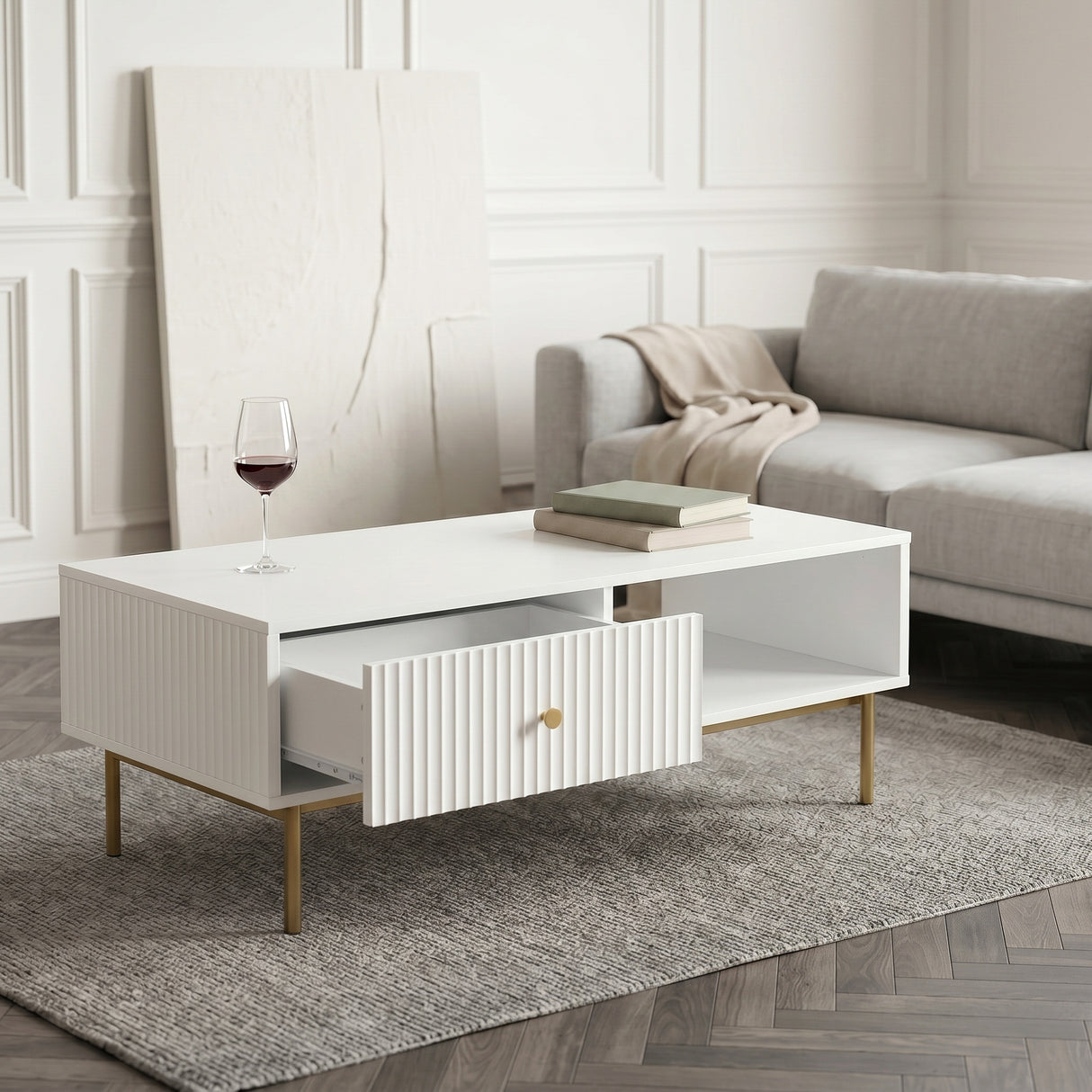 Devon Rectangular Coffee Table with Drawers - 4 Colours