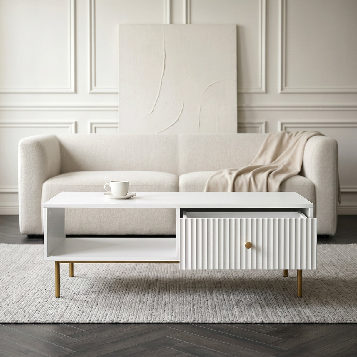 Devon Rectangular Coffee Table with Drawers - 4 Colours