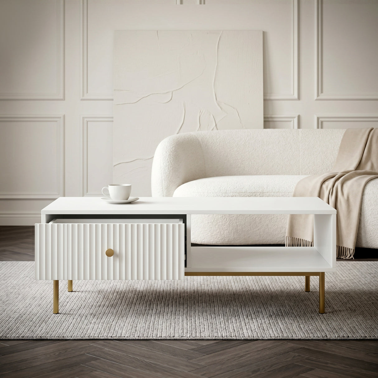 Devon Rectangular Coffee Table with Drawers - 4 Colours