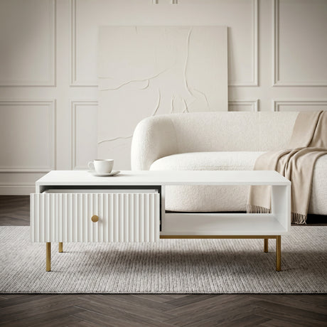 Devon Rectangular Coffee Table with Drawers - 4 Colours
