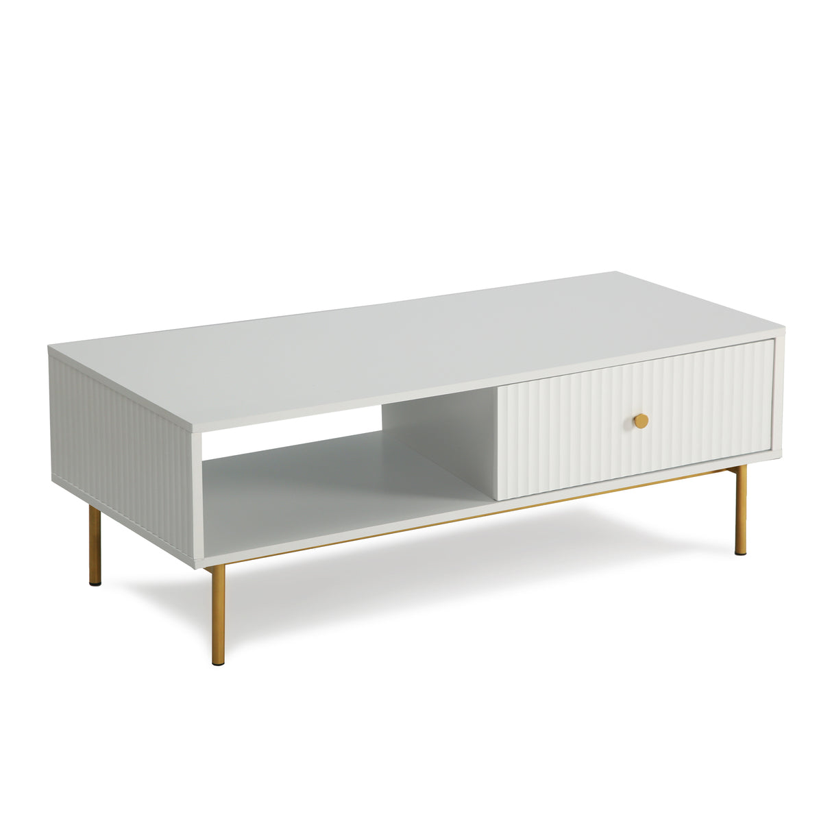Devon – Rectangular Coffee Table with Drawers – White, Black, Grey, or Sage Green