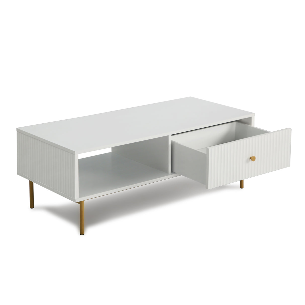 Devon – Rectangular Coffee Table with Drawers – White, Black, Grey, or Sage Green