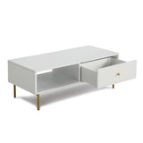 Devon – Rectangular Coffee Table with Drawers – White, Black, Grey, or Sage Green