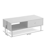 Devon – Rectangular Coffee Table with Drawers – White, Black, Grey, or Sage Green