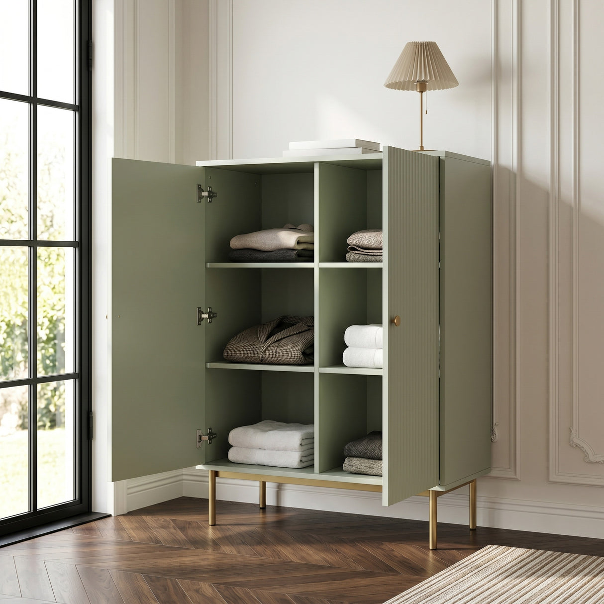 Devon Highboard Storage Cabinet with Doors - 4 Colours