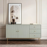 Sage Devon Large Sideboard Cabinet with Storage styled with decorative accessories.