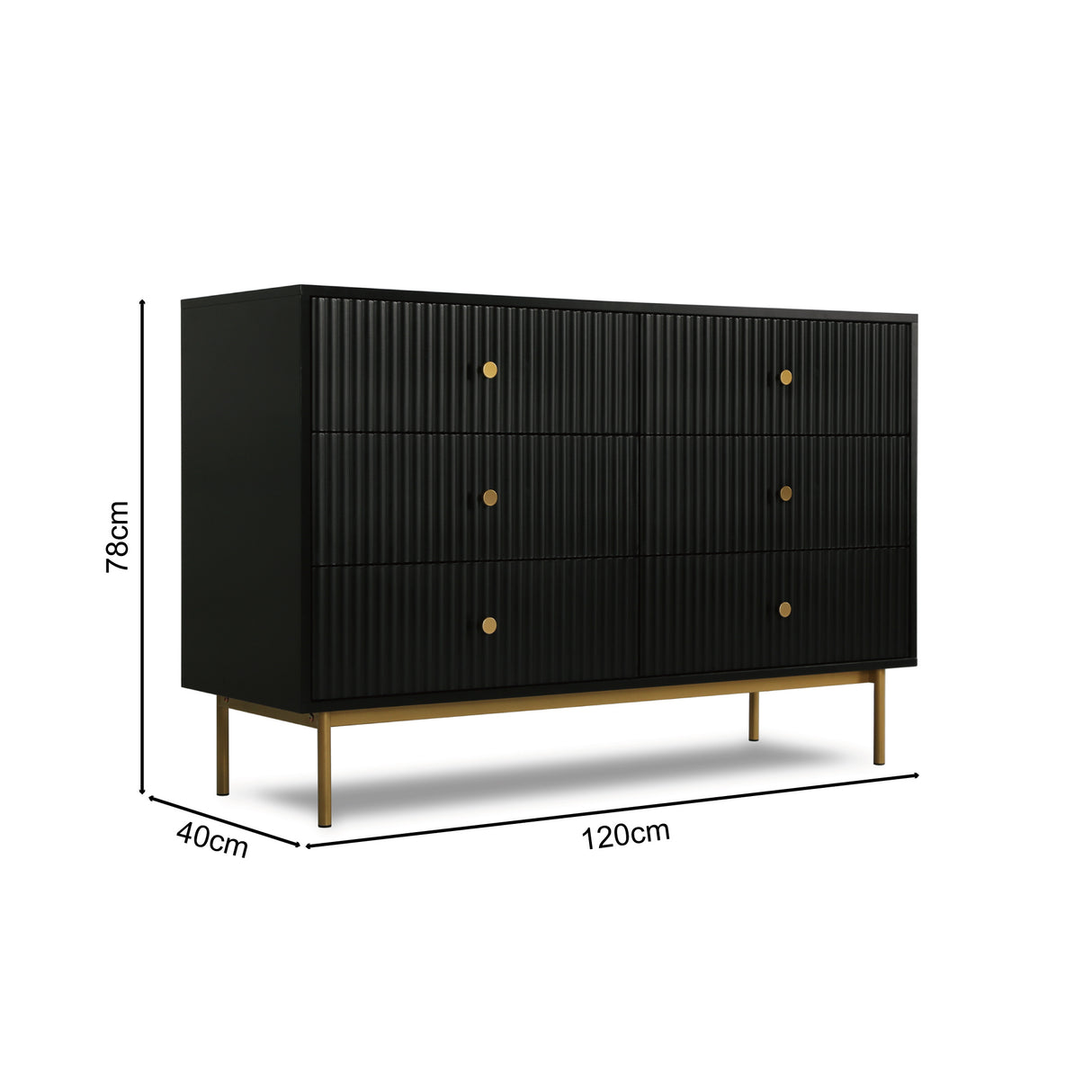 Devon - Wide Chest of Drawers - 6 Drawers