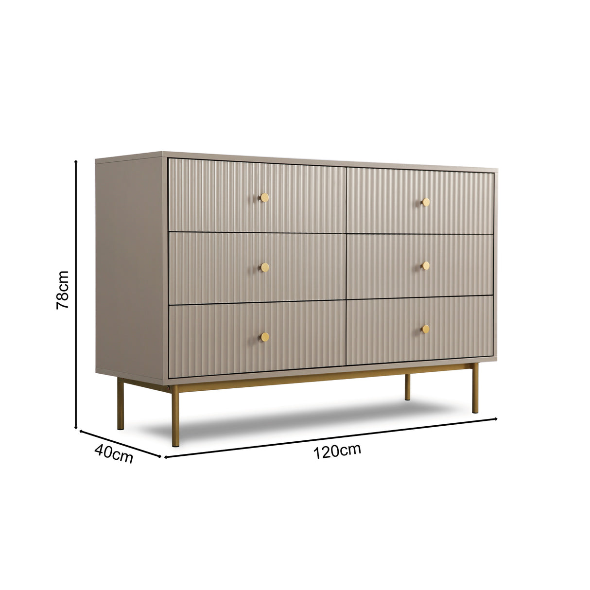 Devon - Wide Chest of Drawers - 6 Drawers