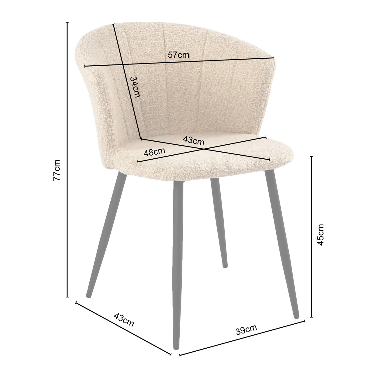 Dunelm Boucle - Occasional Chair - Beige