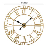 EOS - Skeleton Wall Clock with Roman Numerals - 80x80cm