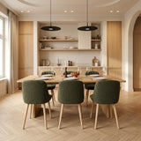 Emilia Dining Chairs Set of 2 – Boucle Upholstered Modern Dining Chairs