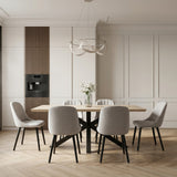 Emilia Dining Chairs Set of 2 – Boucle Upholstered Modern Dining Chairs