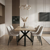 Emilia Dining Chairs Set of 2 – Boucle Upholstered Modern Dining Chairs