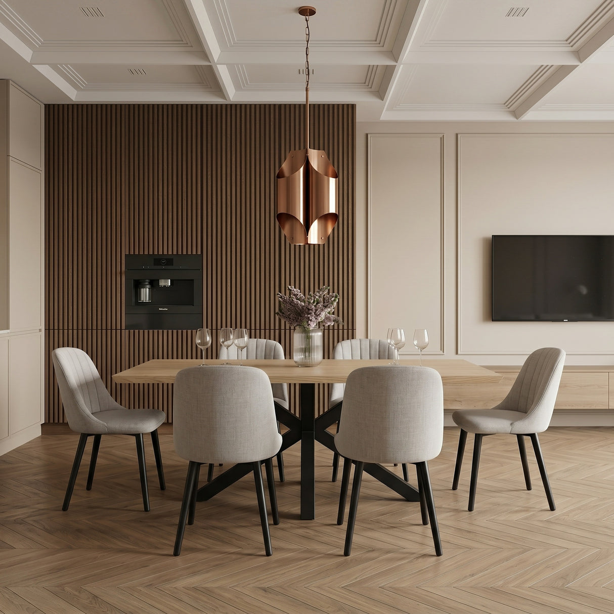 Emilia Dining Chairs Set of 2 – Boucle Upholstered Modern Dining Chairs
