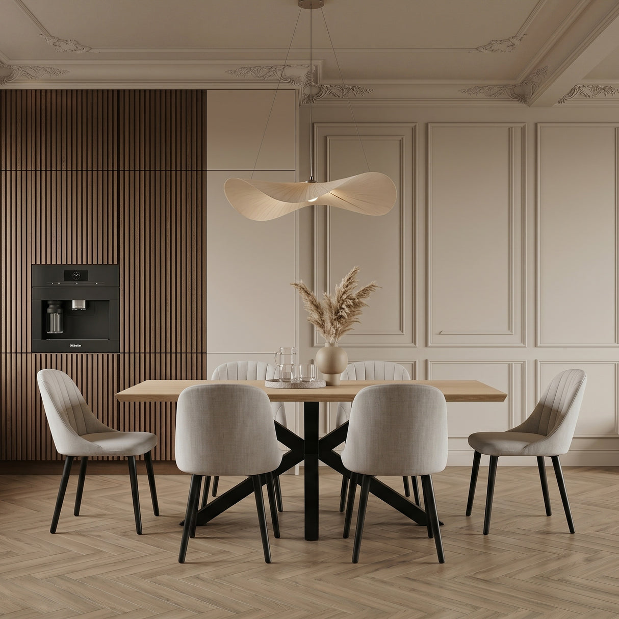 Emilia Dining Chairs Set of 2 – Boucle Upholstered Modern Dining Chairs