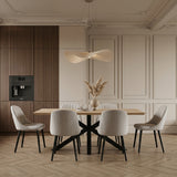 Emilia Dining Chairs Set of 2 – Boucle Upholstered Modern Dining Chairs