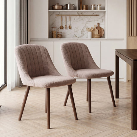 Emilia Dining Chairs Set of 2 Boucle Upholstered