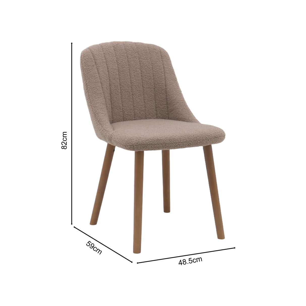 Emilia Dining Chairs Set of 2 – Boucle Upholstered Modern Dining Chairs