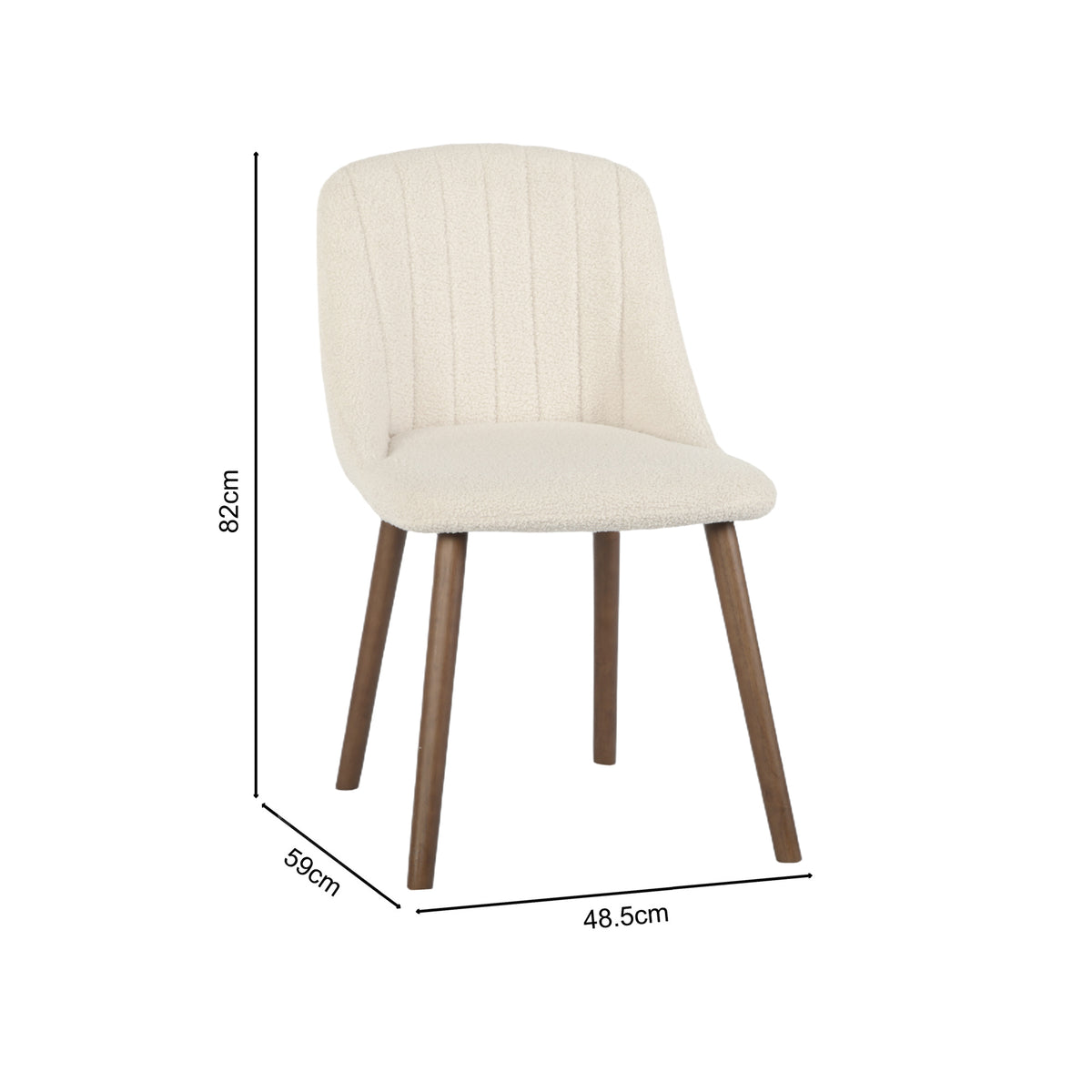 Emilia Dining Chairs Set of 2 Boucle Upholstered