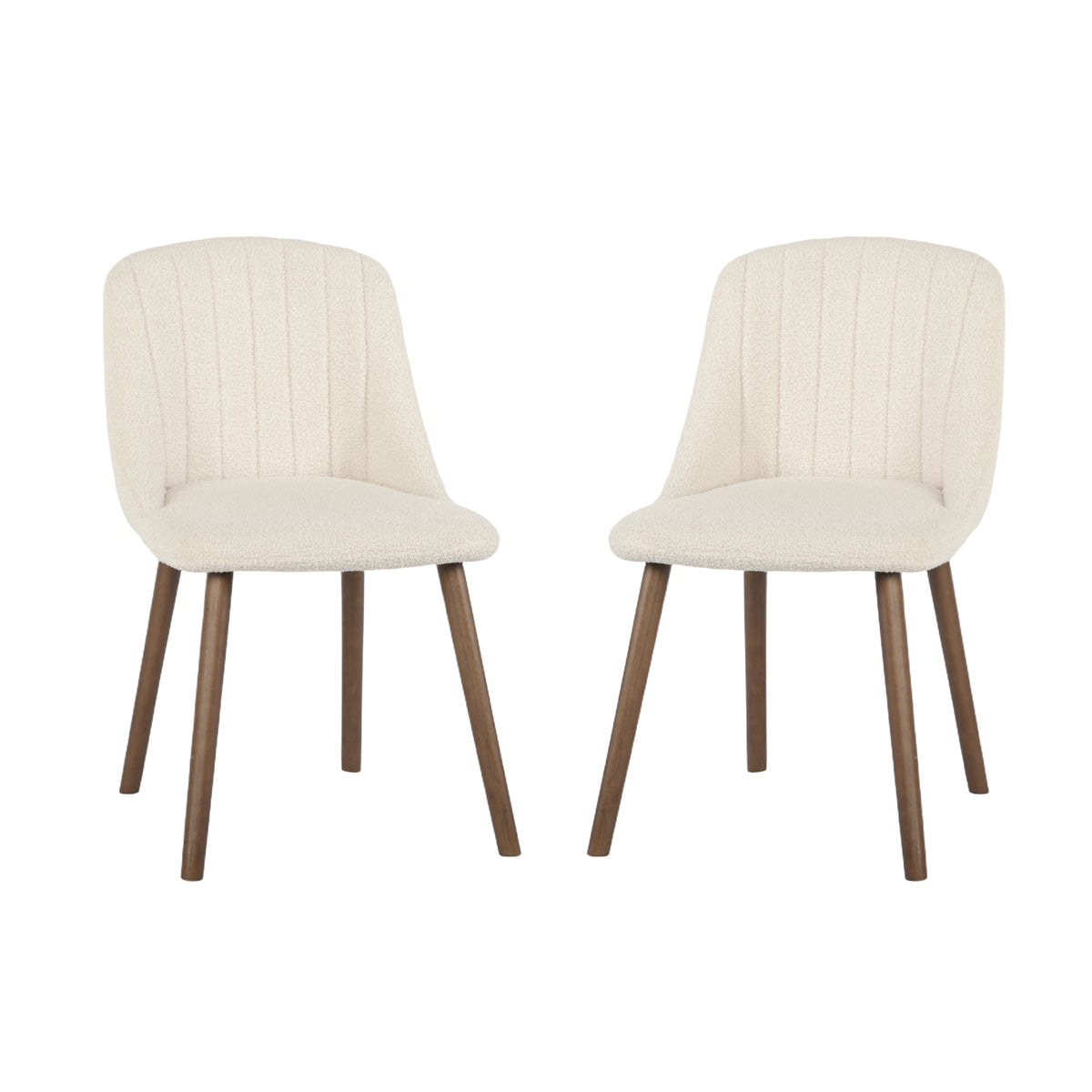 Emilia Dining Chairs Set of 2 Boucle Upholstered