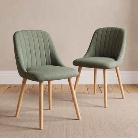 Emilia Dining Chairs Set of 2 Linen Upholstered