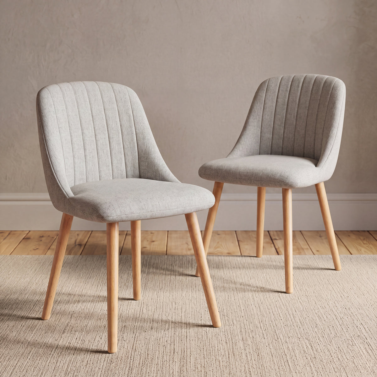 Emilia Dining Chairs Set of 2 Linen Upholstered