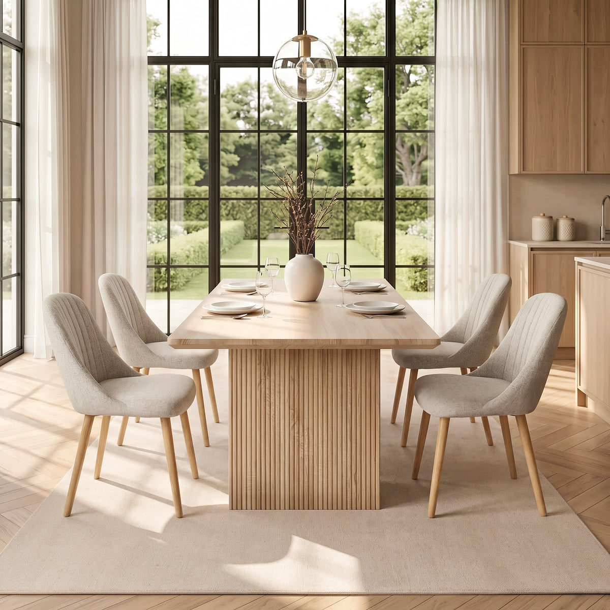 Emilia Dining Chairs Set of 2 Linen Upholstered
