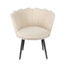 Flora - Boucle Armchair in Cream - Black / Golden Legs