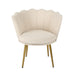 Flora - Boucle Armchair in Cream - Black / Golden Legs