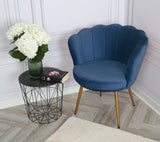 Flora - Velvet Accent Chair with Scalloped-back Design