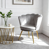 Flora - Velvet Accent Chair with Scalloped-back Design