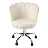 Flora - Boucle Office Chair with Floral Design - Teddy Fabric