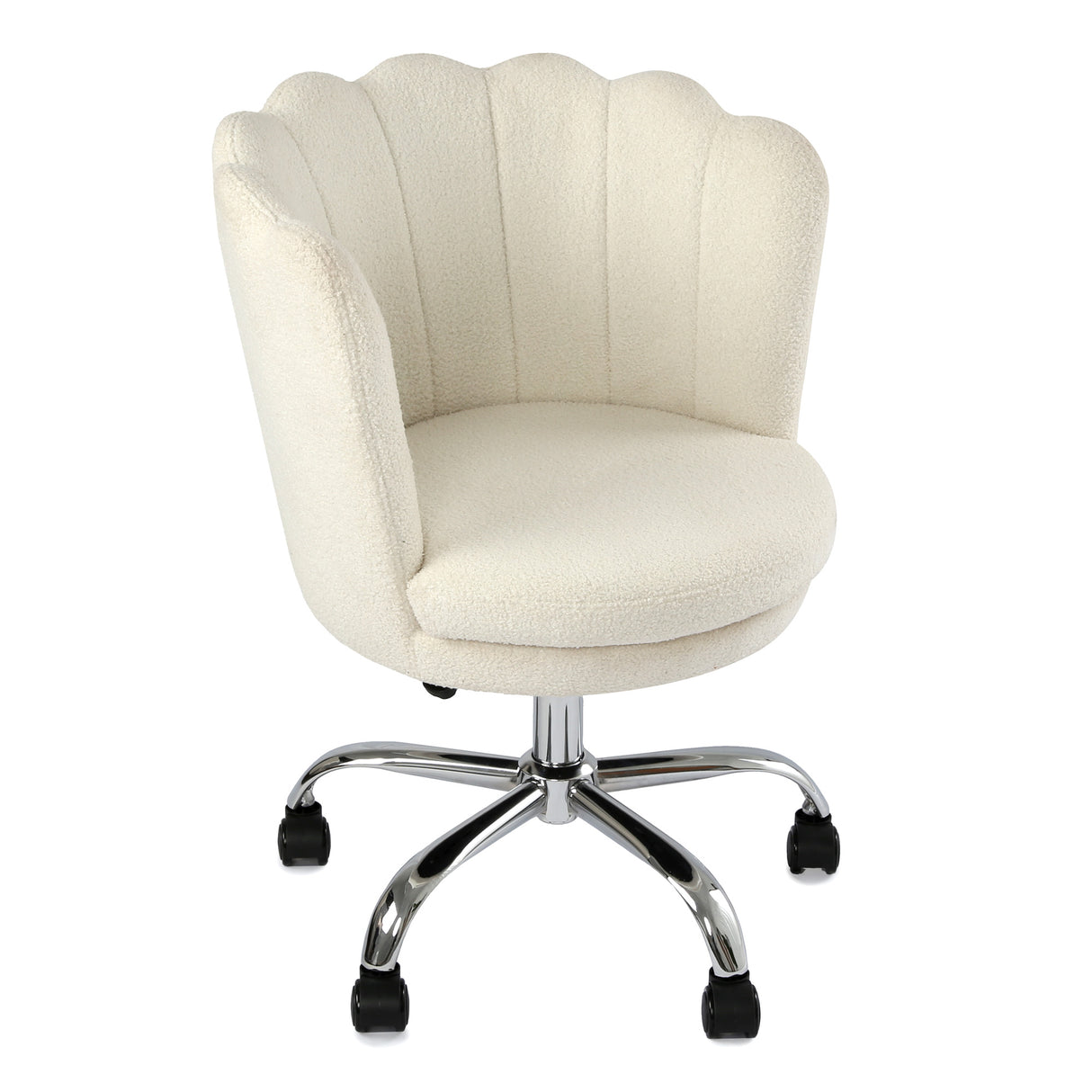 Flora - Boucle Office Chair with Floral Design - Teddy Fabric