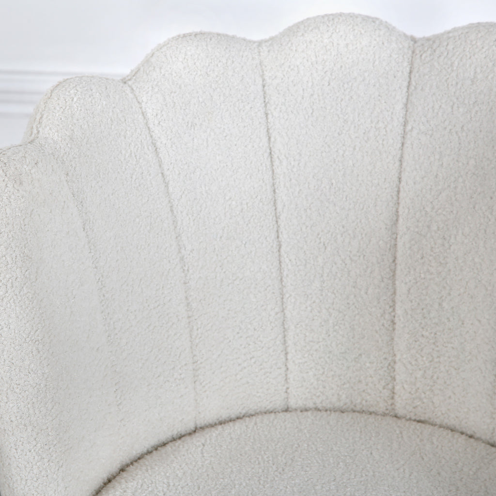 Flora - Boucle Office Chair with Floral Design - Teddy Fabric – Home ...