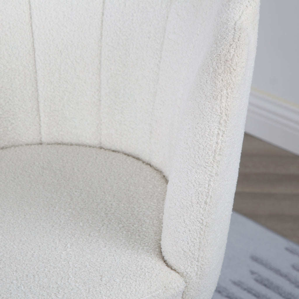 Flora - Boucle Office Chair with Floral Design - Teddy Fabric – Home ...
