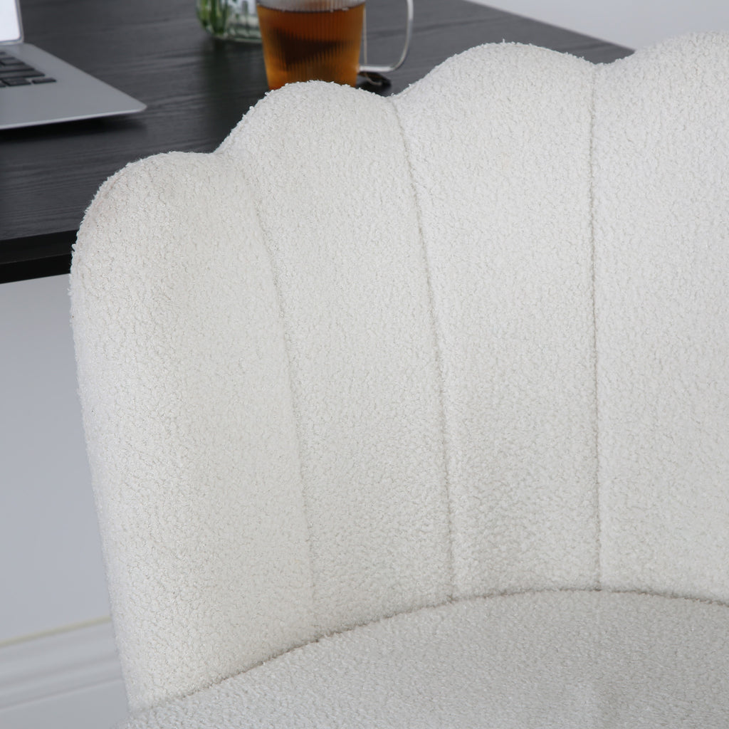 Flora - Boucle Office Chair with Floral Design - Teddy Fabric – Home ...