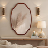 Garda - Irregular Mirror with Walnut Frame - 60x90cm