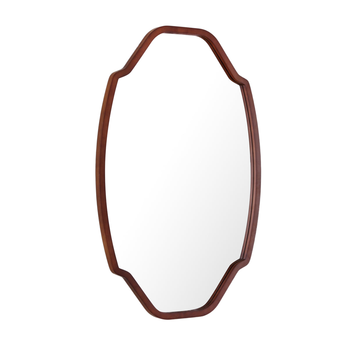 Garda - Irregular Mirror with Walnut Frame - 60x90cm