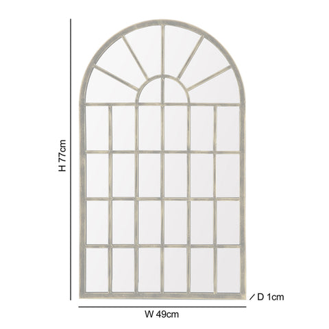 Large Gothic Arch Mirror - White / Black Gold