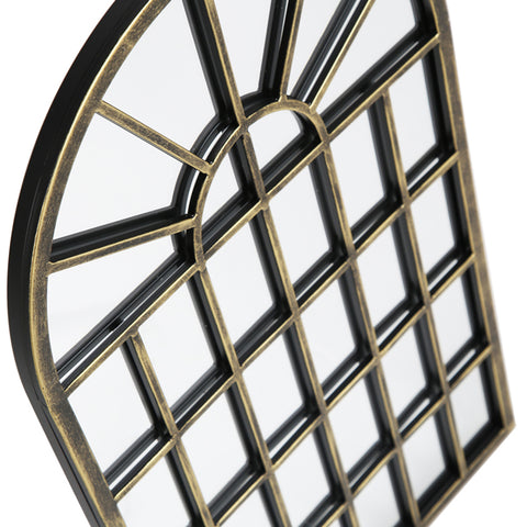 Large Gothic Arch Mirror - White / Black Gold