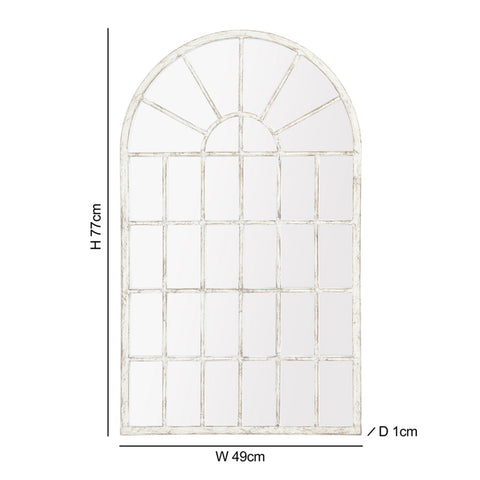 Large Gothic Arch Mirror - White / Black Gold