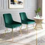 Hamilton - Dining x2 Chair in Velvet - (Grey, Pink, Green)