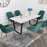Hamilton Dining Set - Marble table and Velvet Chairs