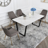 Hamilton Dining Set - Marble table and Velvet Chairs