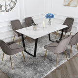 Hamilton Dining Set - Marble table and Velvet Chairs