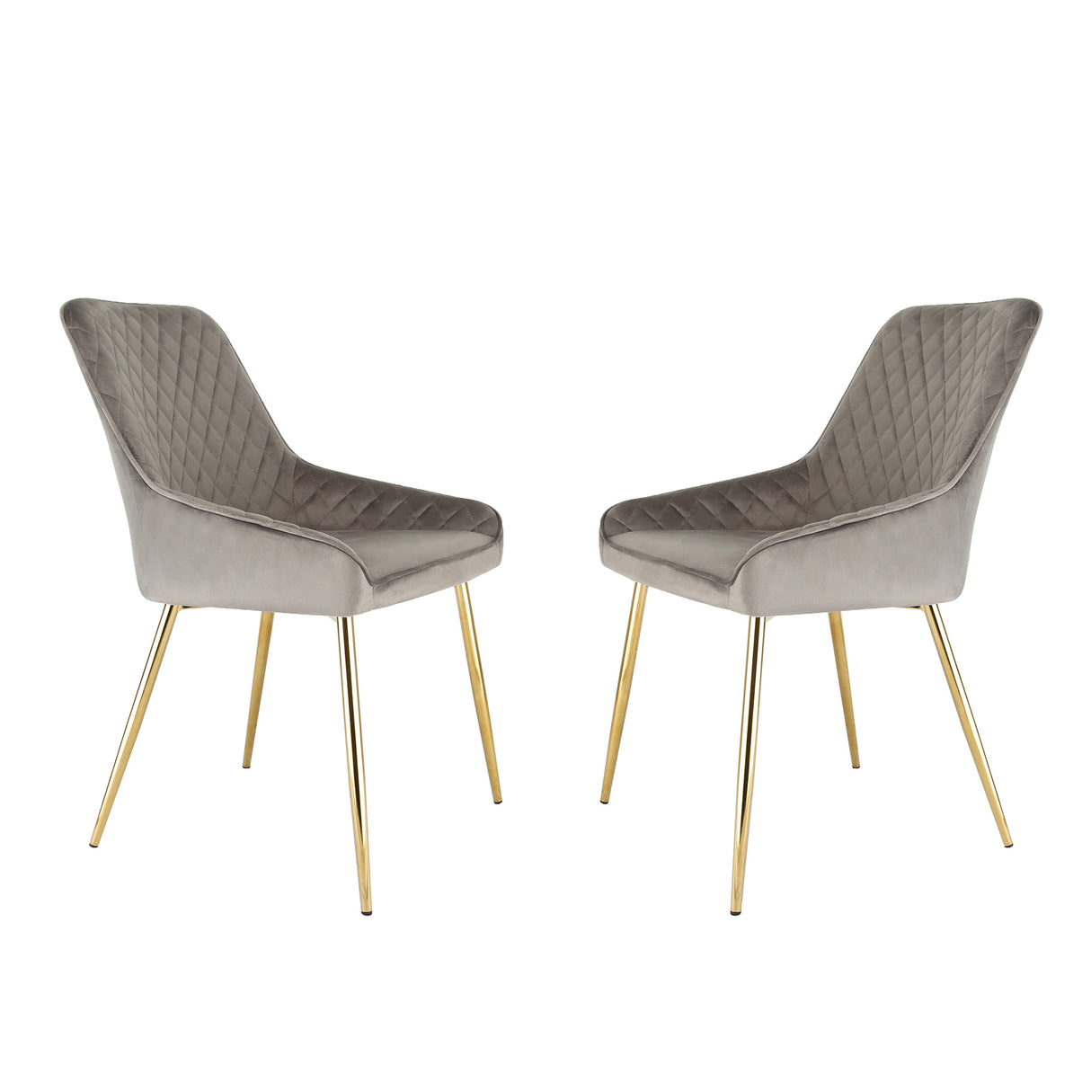 Hamilton - Dining x2 Chair in Velvet - (Grey, Pink, Green)